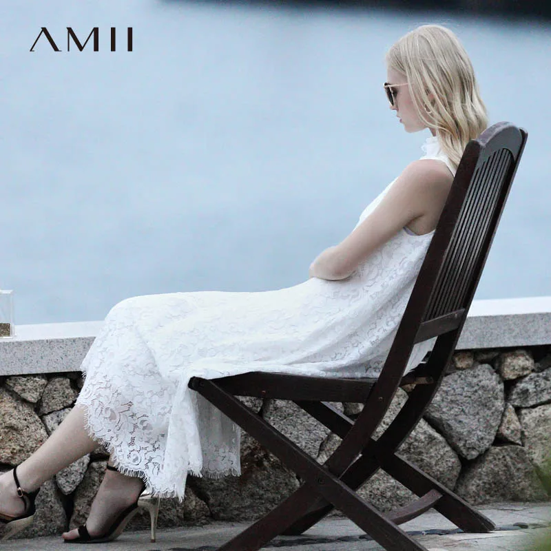Женское кружевное платье Amii элегантные двухслойные офисные платья высокого