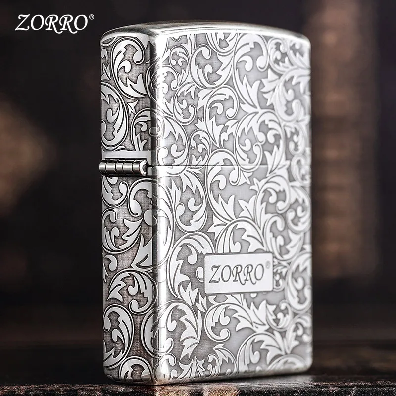 Оригинальная керосиновая Зажигалка Zorro, новинка, Ретро стиль, креативная, Стерлинговое Серебро, Танг, трава, ностальгия, индивидуальная, Мужская зажигалка