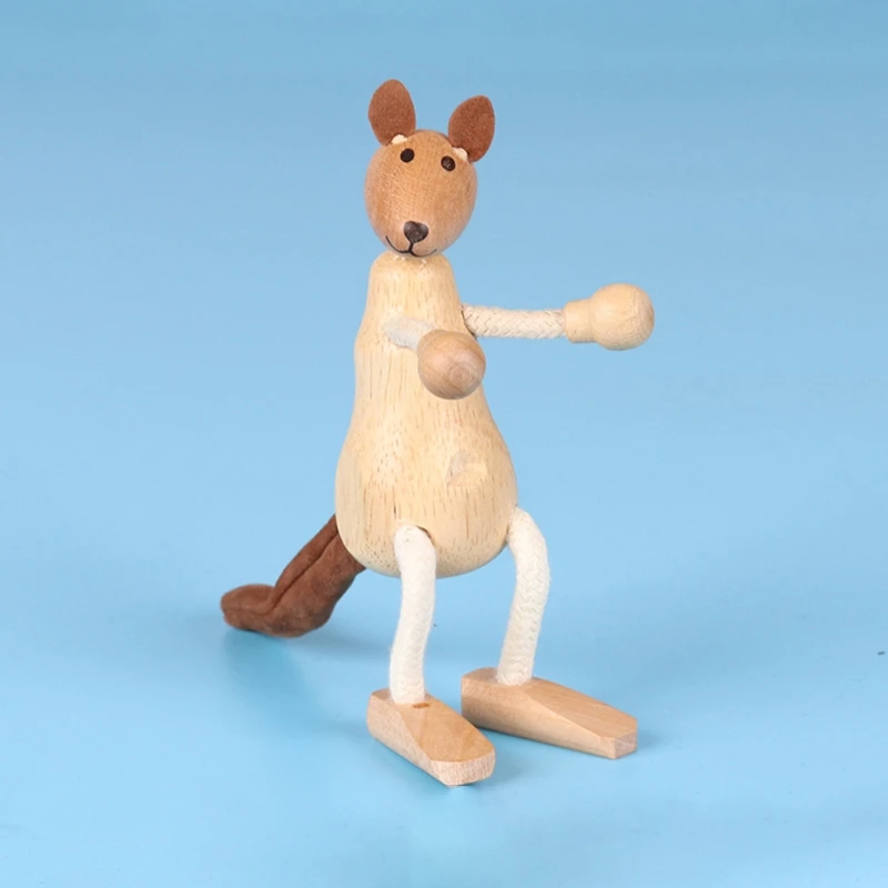 Настольные деревянные украшения в виде животных 3D фигурка куклы милая