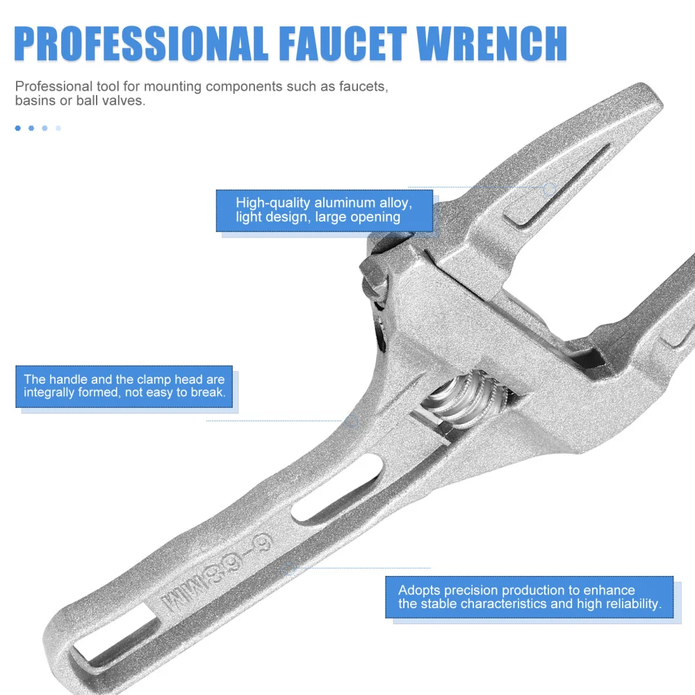 

2pcs Versatile Large Opening Short Handle Adjustable Wrench Movable Spanner