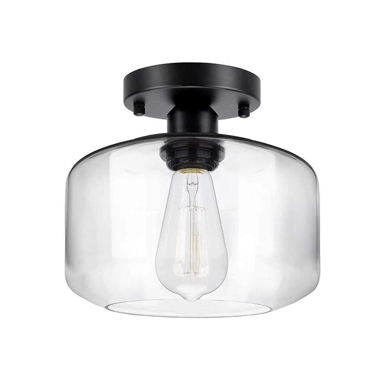 

Semi Flush Mount Ceiling Light Glass Lamp Shade Entryway Light Fixtures