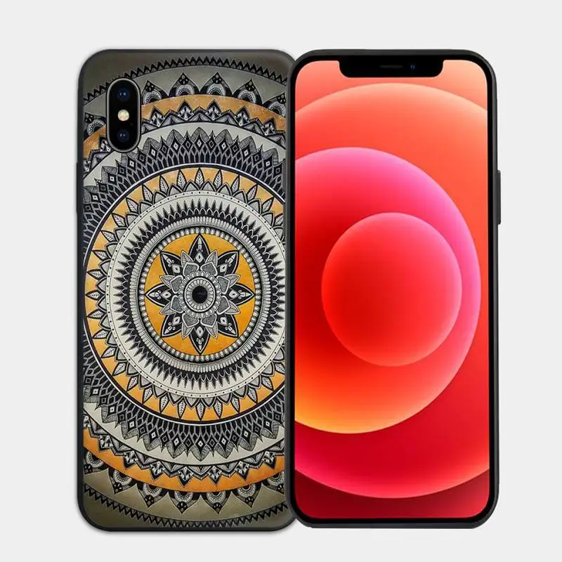 

Cute Mandala flower Phone Case for iphone 6s 7 8 plus xr xs 11 12pro max mini Cover Fundas Coque