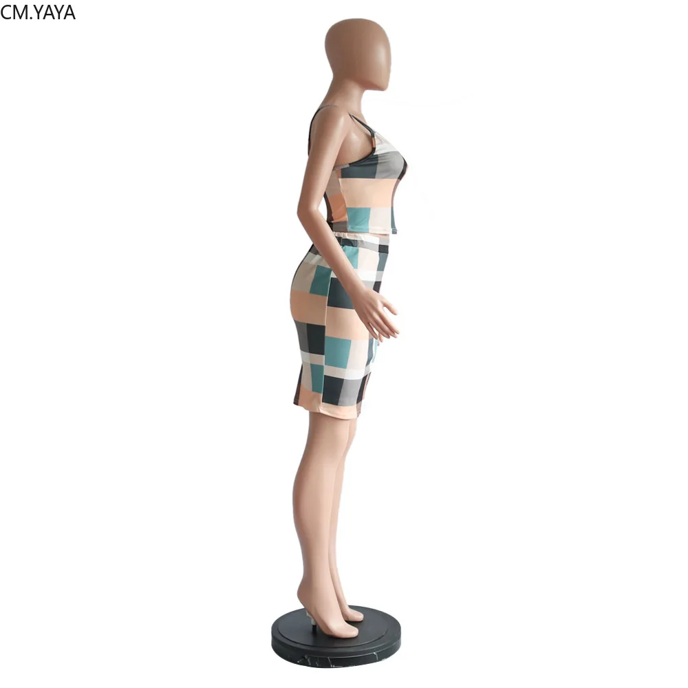 2019 женский летний клетчатый принт с круглым вырезом ремень без рукавов