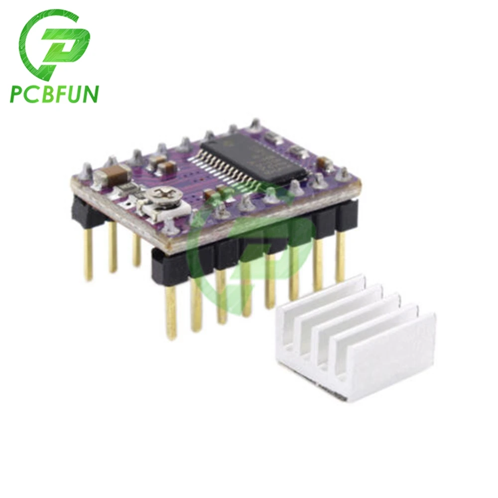 Pcbfun 1 шт. Stepstick Drv8825 Драйвер шагового двигателя Reprap 4-слойная печатная плата с радиатором Аксессуары радиатора для 3D-принтера