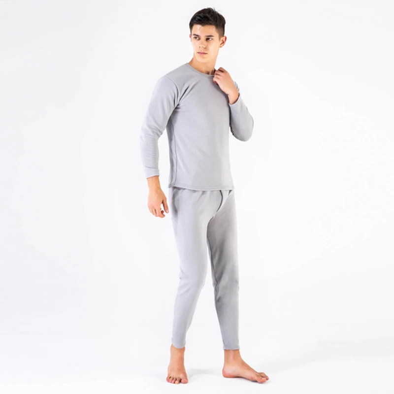 Мужская теплая флисовая футболка плотное нижнее белье комплекты тепловых