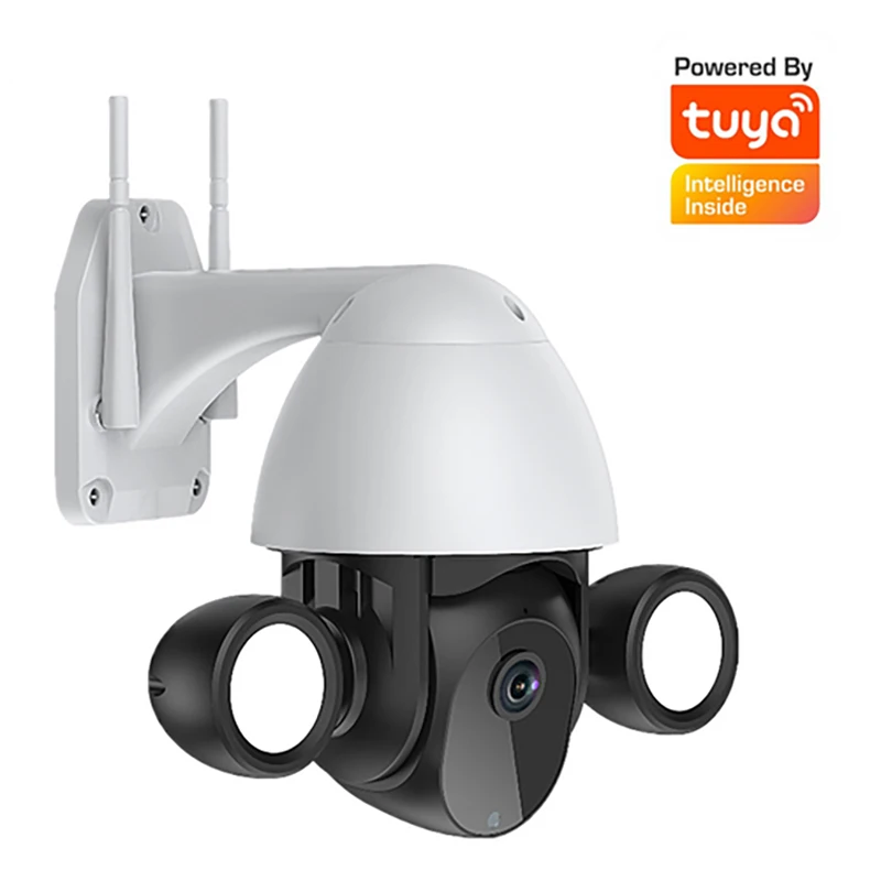 

Камера видеонаблюдения Tuya, 3 Мп, Wi-Fi, IP, умный прожектор, PTZ, ИК, IP66