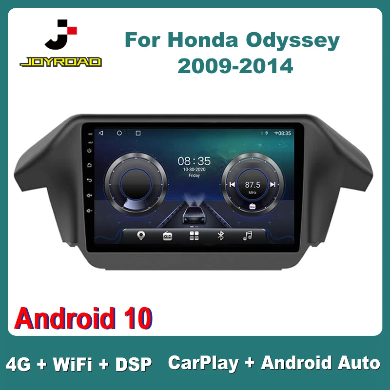 

10" For Honda Odyssey 2009-2014 Android 10 Carplay Auto 4G Sim WiFi DSP RDS Car Radio Stereo Multimedia Video Player GPS 2Din