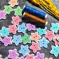 wooden colorful star buttons wood craft knitting party handmade scrapbooking decorative sewing accessories handicraft diy 25mm