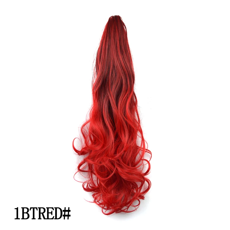

Synthetic Ponytails Long Wavy Fake Fause Fiber Hair Pony Tail Hairpieces Claw On Ponytail Extensions Heat Resistant 22 Inch