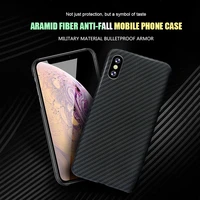 aramid fiber shell pure carbon fiber phone case for iphone x se xr xs max ultra thin anti fall hard business cover case