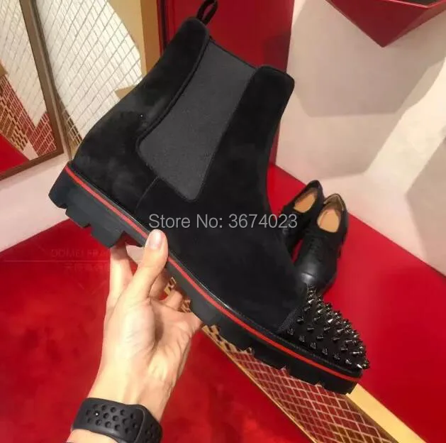 Мужские ботинки челси Qianruiti с высоким берцем и открытым носком на резинке