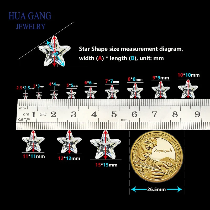 5A оливково-желтые в форме звезды искусственные камни с фианитом для ювелирных