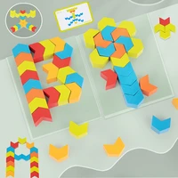 kids wooden geometric shape puzzles toy 3d jigsaw puzzle clever board baby montessori educational learning toys for children