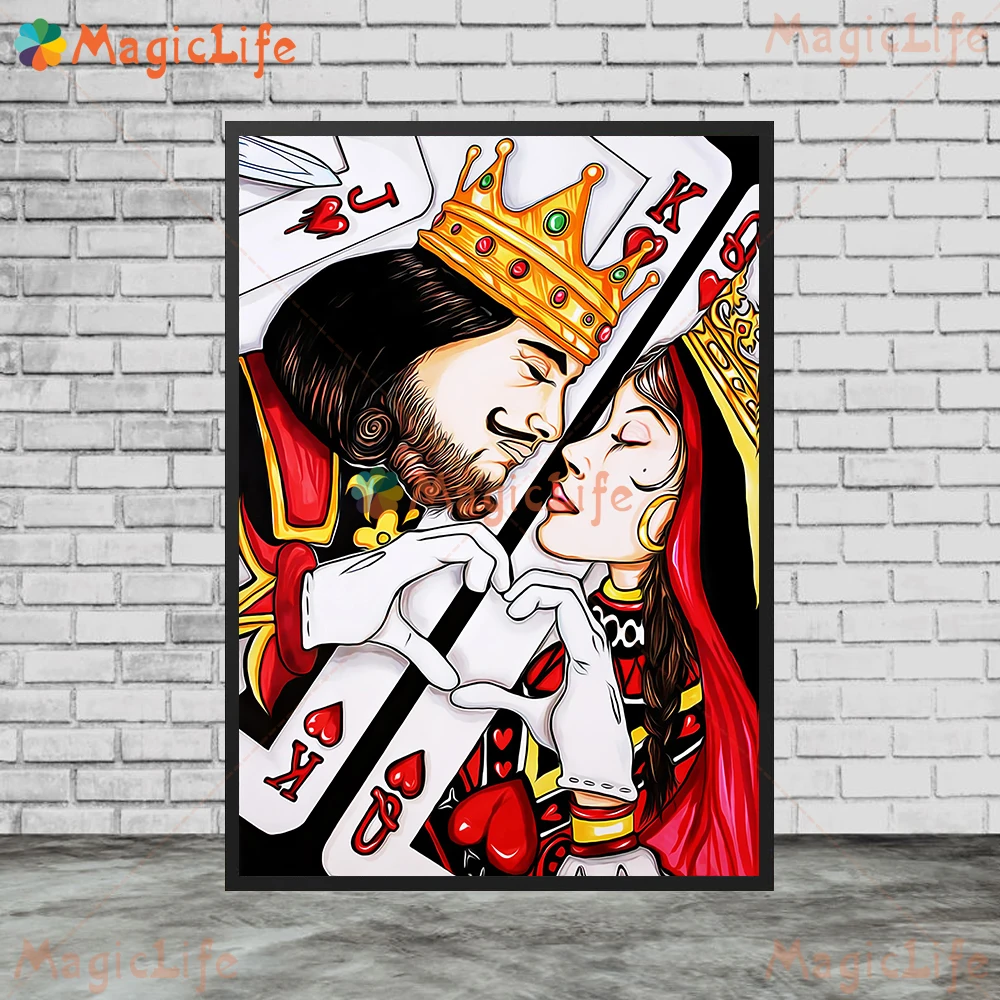 Настенная картина с игральными картами король и королева для гостиной скандинавские карты для влюбленных постер настенная Картина на холсте без рамки евгения баксан самоучитель по работе с метафорическими ассоциативными картами