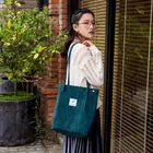 Женская Вельветовая Сумочка на плечо, большая сумка-тоут, дорожная сумка-хобо, пляжная сумка, большая летняя сумка