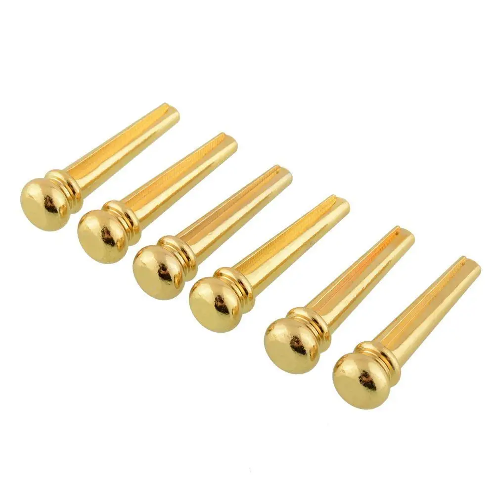 

New Universal 6Pcs Bridge Pins Set for Most Acoustic Guitar Gold Tone