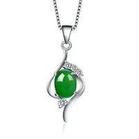 classic necklace 925 silver jewelry with emerald zircon gemstone pendant for women wedding promise party gift ornament wholesale