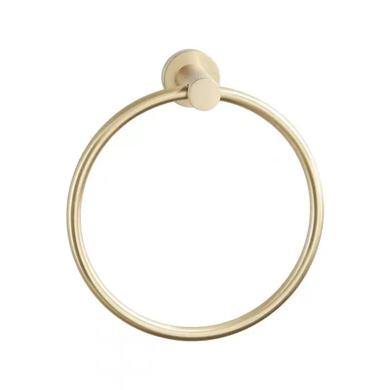 

Bathroom Light Luxury Drawing Gold All Copper Towel Ring Nordic Style Circular Hoop Rack In Corridor Of The Washroom