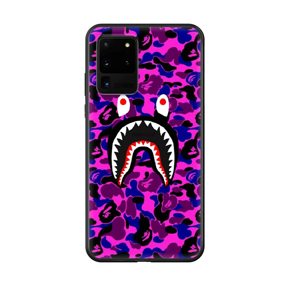 

Fashion sports brand Bape Phone Case cover hull For SamSung Galaxy S 5 6 7 8 9 10 20 Edge Plus E Lite Ultra black shell fashion