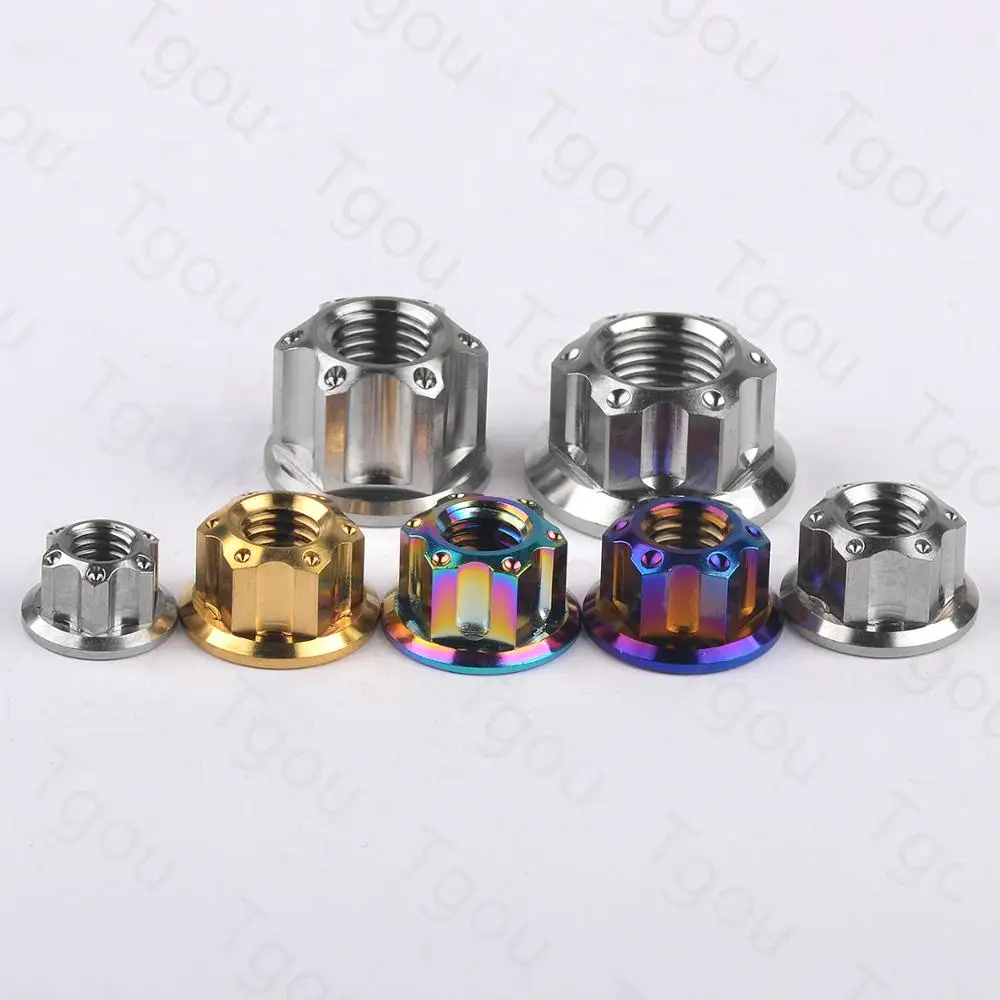 Титановая гайка Tgou M6/M8/M10/M12/M14/M16 фланцевые гайки для мотоцикла велосипеда