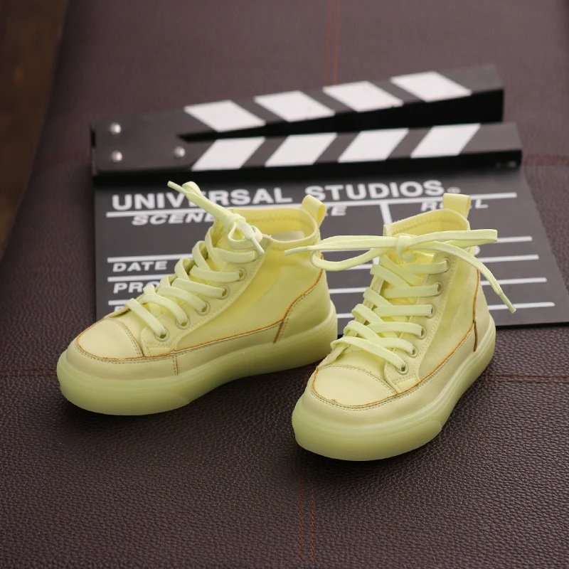 Детская кожаная спортивная обувь для бега детская повседневная средней высоты