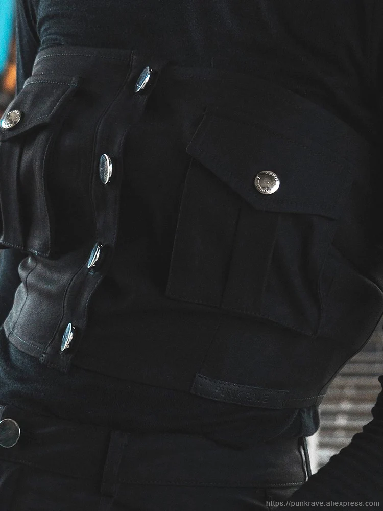 Женский корсет топ черный однобортный в стиле панк для девушек повседневного