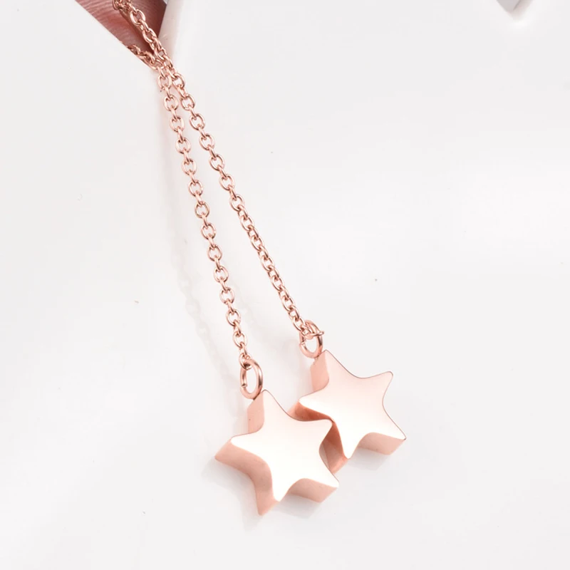

New Fashion Lone Drop Earrings for Women Stainless Steel Rose Gold Koren Style Tassel Star Eearrings Holiday Jewelry Gifts