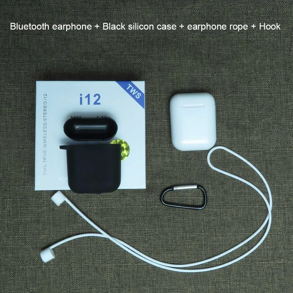 Black tws i12 TWS i12 i9S Bluetooth наушники беспроводные наушники для Xiaomi Mi Apple Iphone huawei samsung - Цвет: Black tws i12