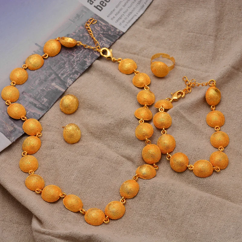 Нигерийское свадебное Свадебное Ожерелье Кольцо Серьги Браслет | Украшения и