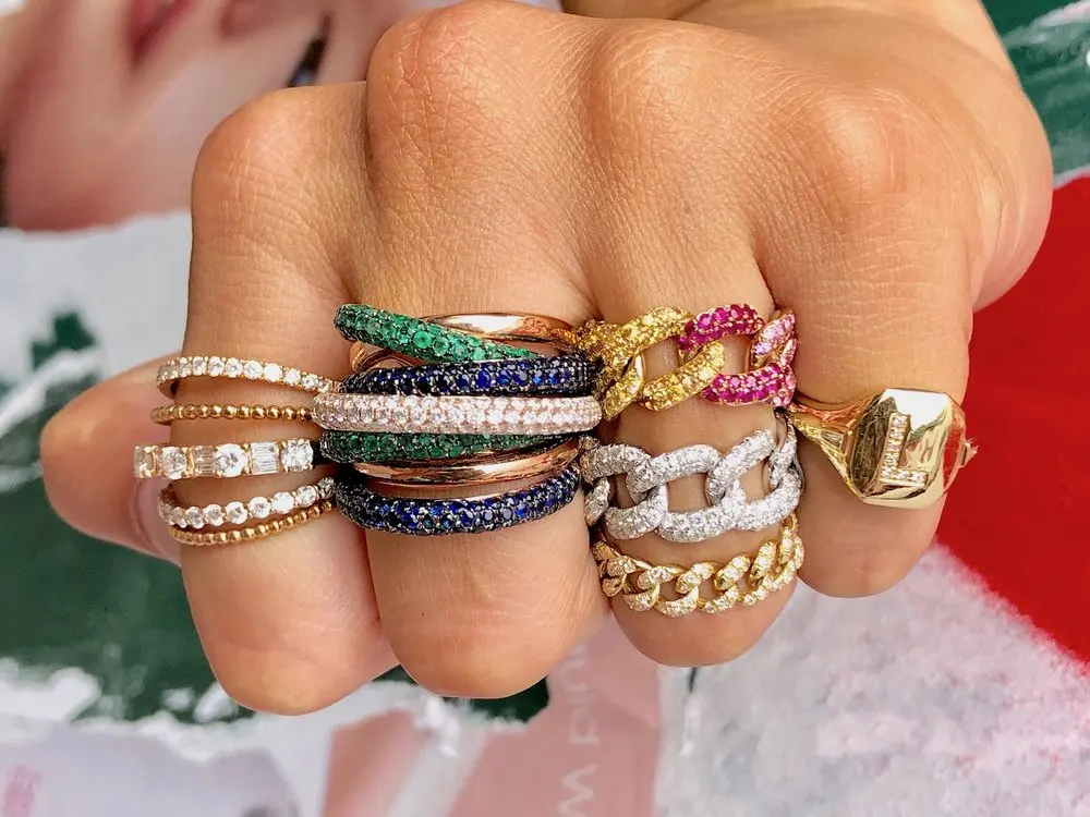 Женское Обручальное кольцо в стиле хип хоп Трендовое с инкрустацией и фианитом