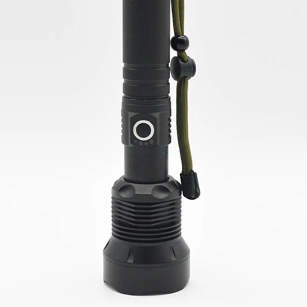 

P70 Strong Light Flashlight USB Rechargeable LED Long-range Telescopic Zoom Power Display Outdoor Flashlight