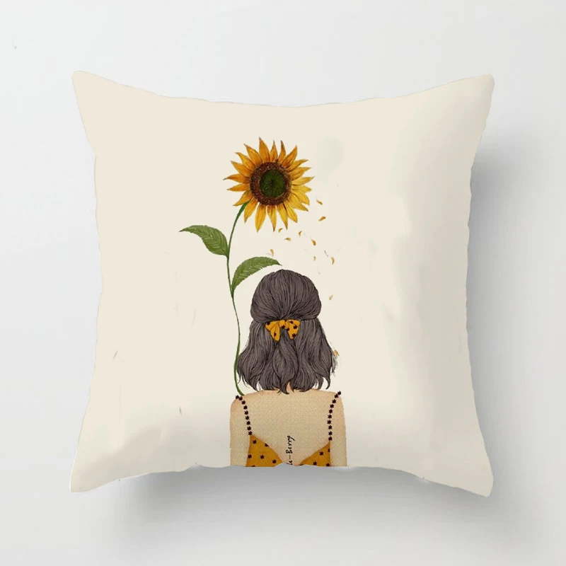 

Fashion Lovely Girl Cartoon Cushion Pillow Case Cushion Cover Pillow Case for Room Sofa Home Car Pillowcase