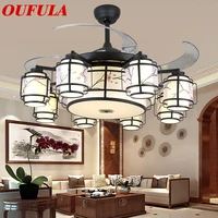 outela modern ceiling fan lights with remote control invisible fan blade decorative for home living room bedroom