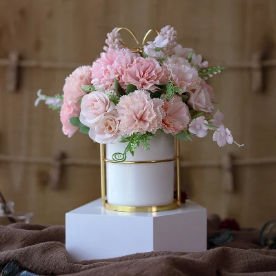 Европейский стиль искусственный набор горшков для цветов ваза сервировки стола