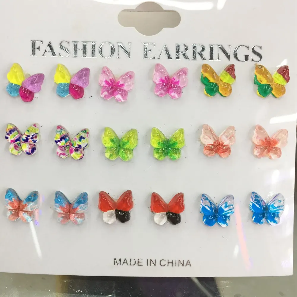 40 шт. полимерные блестящие смолы 10 мм Красочные бабочки плоские узоры из страз DIY