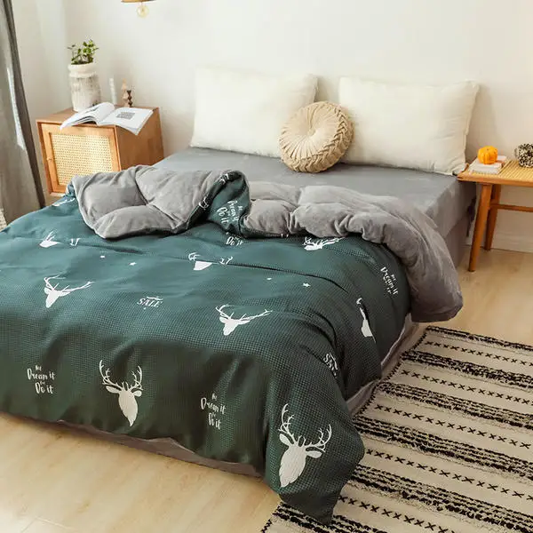 Зимний теплый пододеяльник вафельное плетение хлопок + фланелевый Утешитель