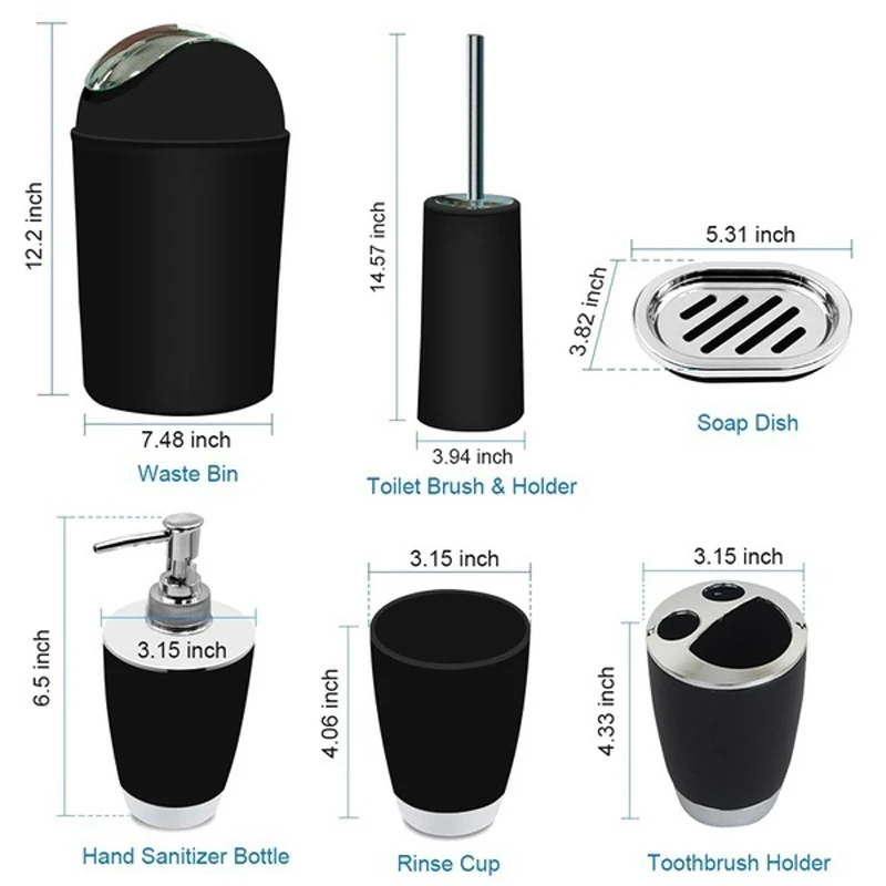 6 шт. набор аксессуаров для ванной комнаты Dreamburgh|Наборы ванной| |