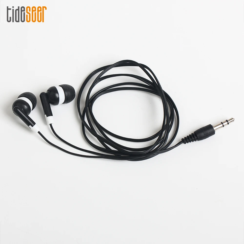 Wholesale Cheap Disposable Universal Black Colorful 3.5mm Wired Mini In-Ear Earphone Earbuds For Bus or Train Or Plane School