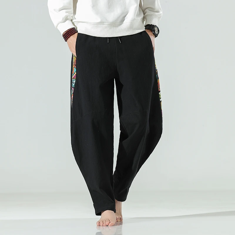 

2021Cotton Linen Harem Pants Men Joggers Trousers Men Pants Streetwear Sweatpants Harem Pants Men Trousers 5XL Spring New
