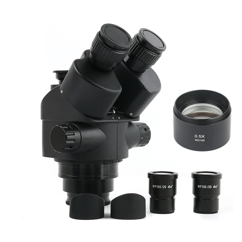 3.5x-45x Height165mm Черный 3.5X-90X 7X-45X Simul-Focal тринокулярный микроскоп 0.5x 2.0x Вспомогательный объектив+ зум стерео микроскоп головка - Цвет: 3.5x-45x Height165mm