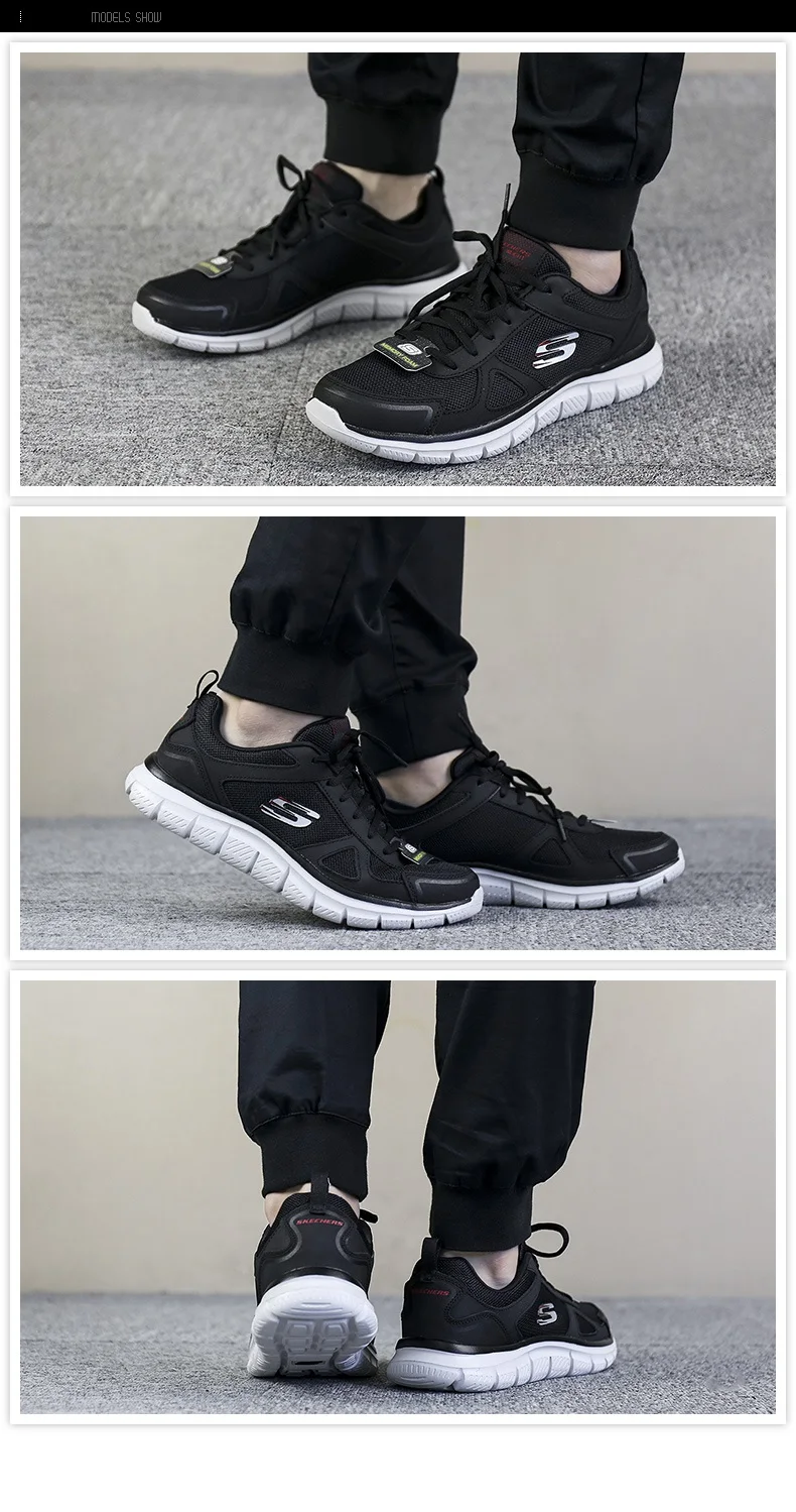 Skechers/обувь для мужчин; Повседневная Удобная обувь; сетчатые кроссовки; дышащая прогулочная обувь для мужчин; высокое качество; 52631-BKRD