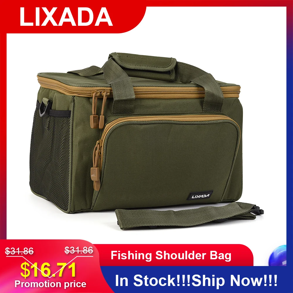 Lixada Портативный Многофункциональный Холст рыболовная плечевая сумка пакет