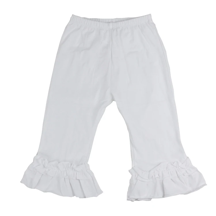 Мягкие хлопковые расклешенные брюки с оборками для маленьких девочек однотонные