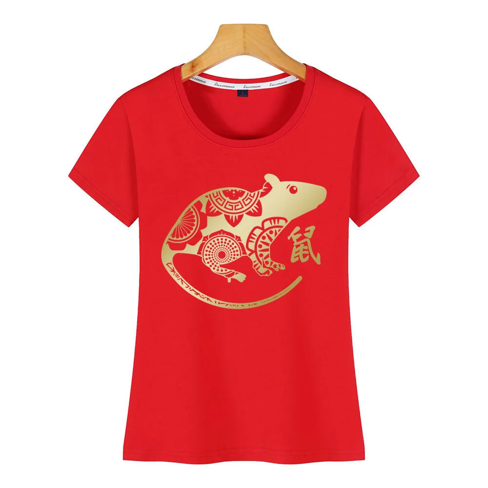 Женские футболки китайский новый год бело-серые кисточки дизайн черный