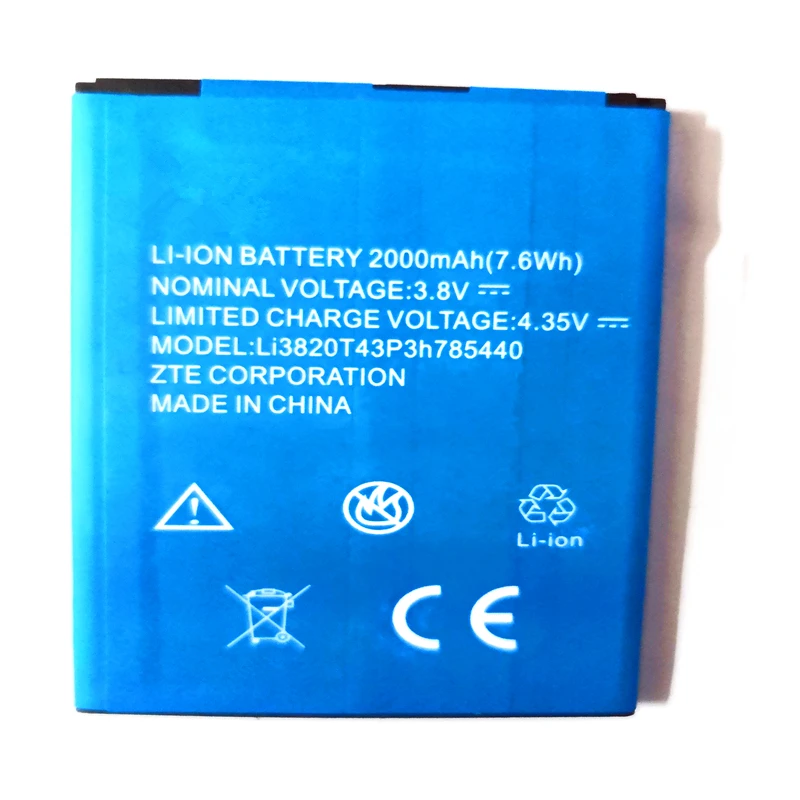 Аккумуляторная батарея для сотового телефона 3 8 в 2000 мАч Li3820T43P3h785440 ZTE Blade L370 L2 Plus |