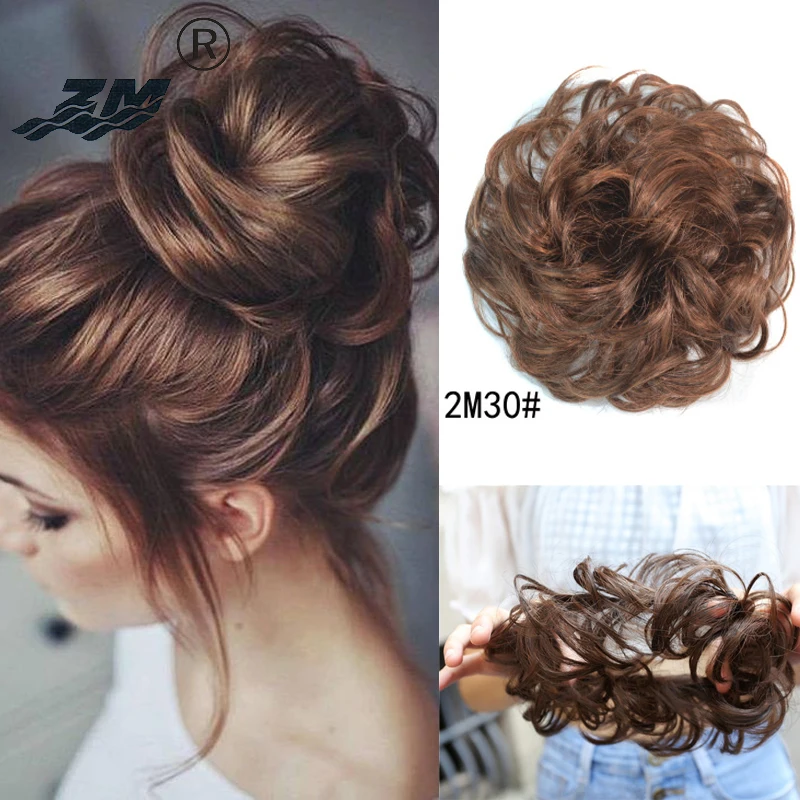 

ZM Hair Messy Bun Hair Pieces Elastic Band Updo Hairpiece Synthetic Hair Scrunchies Chignon Hair Extension For Women Rubber Band