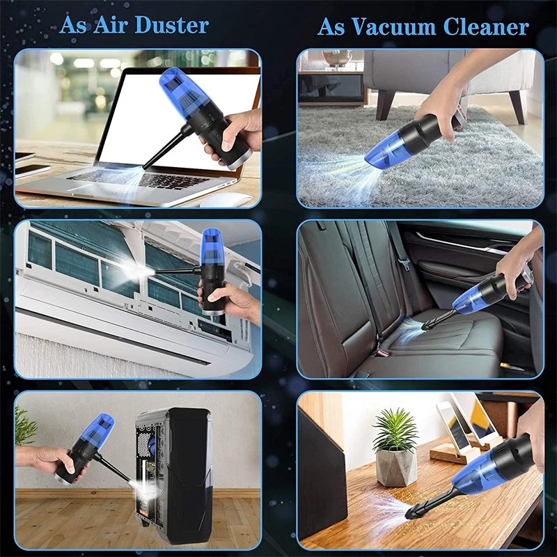

Cordless Air Duster & Vacuum 2 IN 1,60000RPM Portable Handheld Electronics Car Computer Duster,Electric Compressed Air Blower