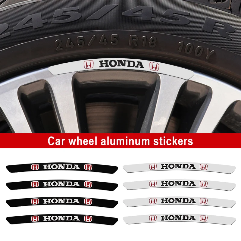 

Car Wheel Hub Sticker Wheel Rims Racing Car Stickers For Honda Accord Civic CR-V CR-Z CRX MUGEN ACURA CL CSX ILX MDX Accessories