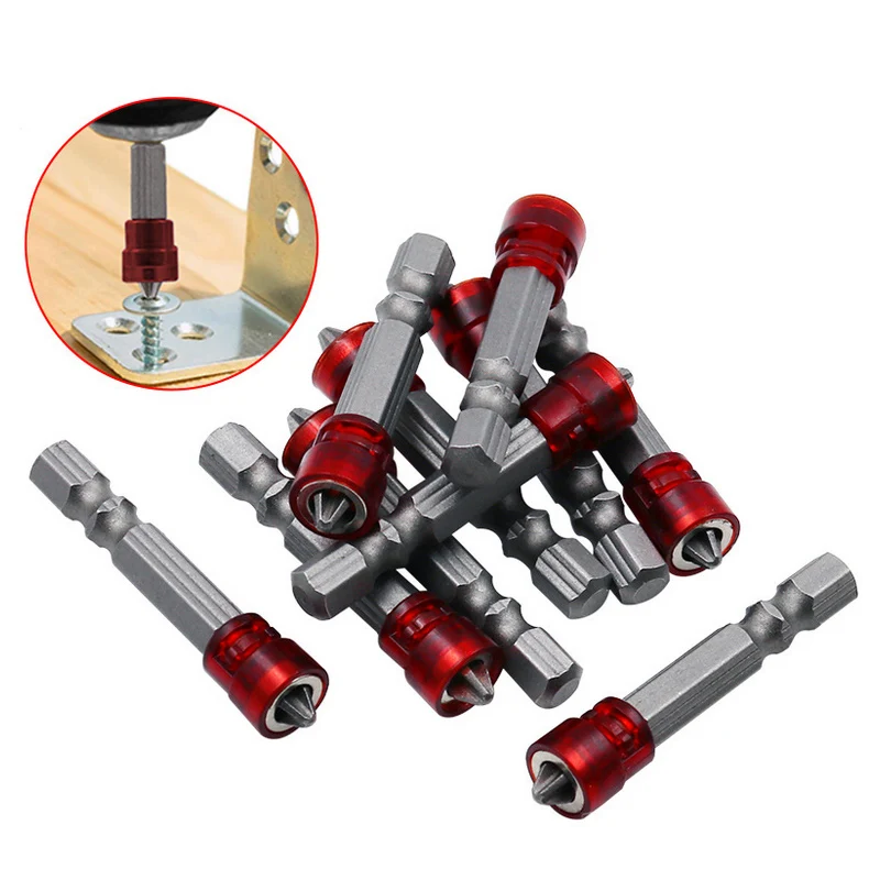 

NEW 2PCS 50mm Magnetic Screwdriver Bit S2 Steel Tool Hand Cross Head Screwdriver With Magnetic Circles Hex Shank Drill Bit