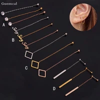 guemcal 2pcs hot selling simple stainless steel pendant ear bone nail exquisite piercing jewelry